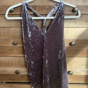 ZARA Velvet Halter Top - Grey/Blue